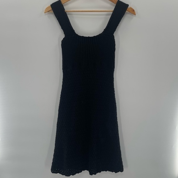 J. Crew Boho Handknit Little Black Dress Fully Lined Size XS - Picture 7 of 9